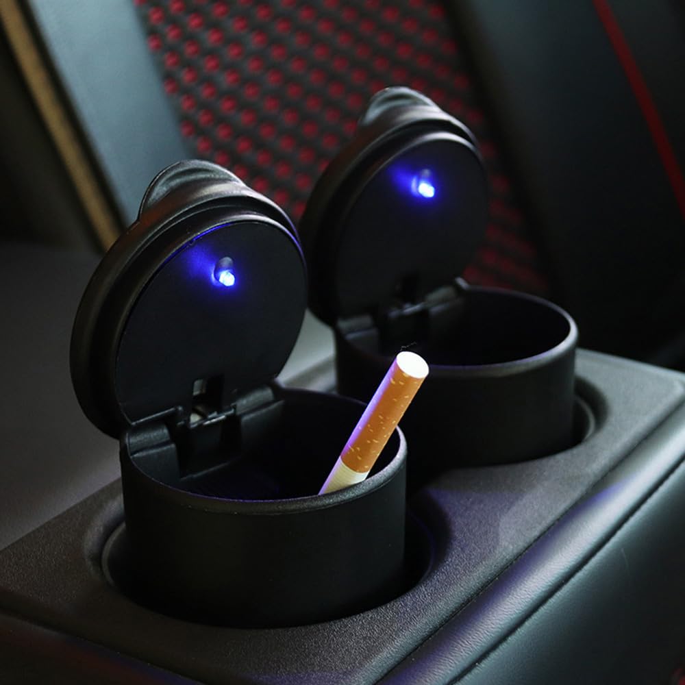 Chingde Smell Proof Car Ashtray with Lid, Portable Plastic Cup Ashtray for Travel, Home, Office (Black) 4