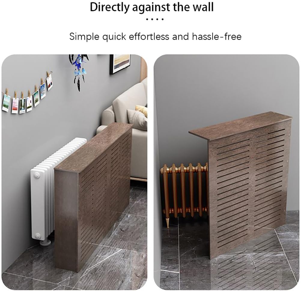 Radiator Covers for Home Radiator Cover Shelf Heater Heating Cabinet Shelf Wood Heater Covers Louvered Grill Living Bedroom Office Heating Decorative Cabinet L50/60/70CM,Brown,L50*H60*W20
