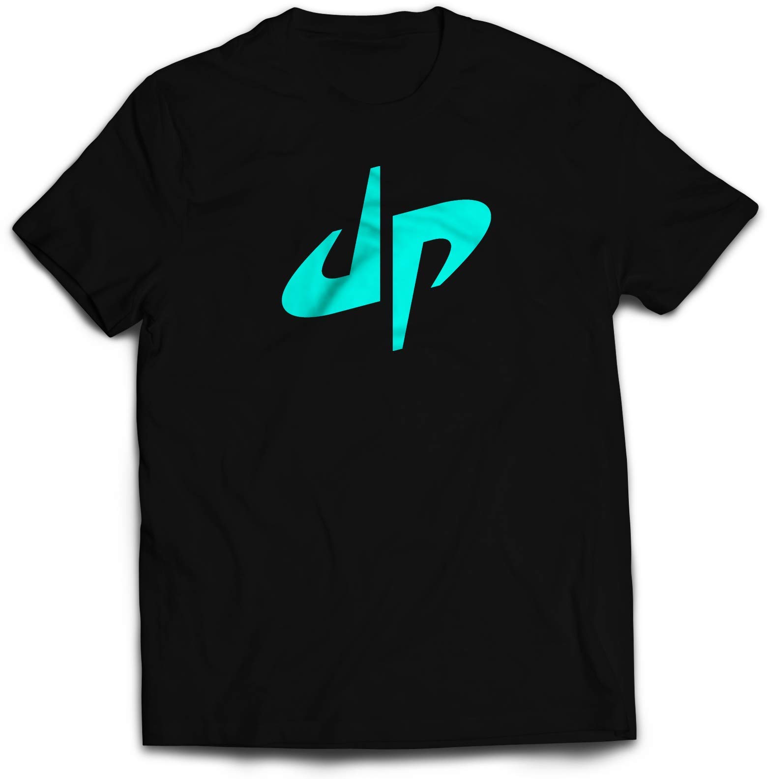 DP T-Shirt- Youtuber Inspired Sports Vloggers Presents Gift Ideas Golf Twin Needle Collar 100% Combed Ringspun Cotton High Stitch Density Extreme Comfort (Small, Black Prime)