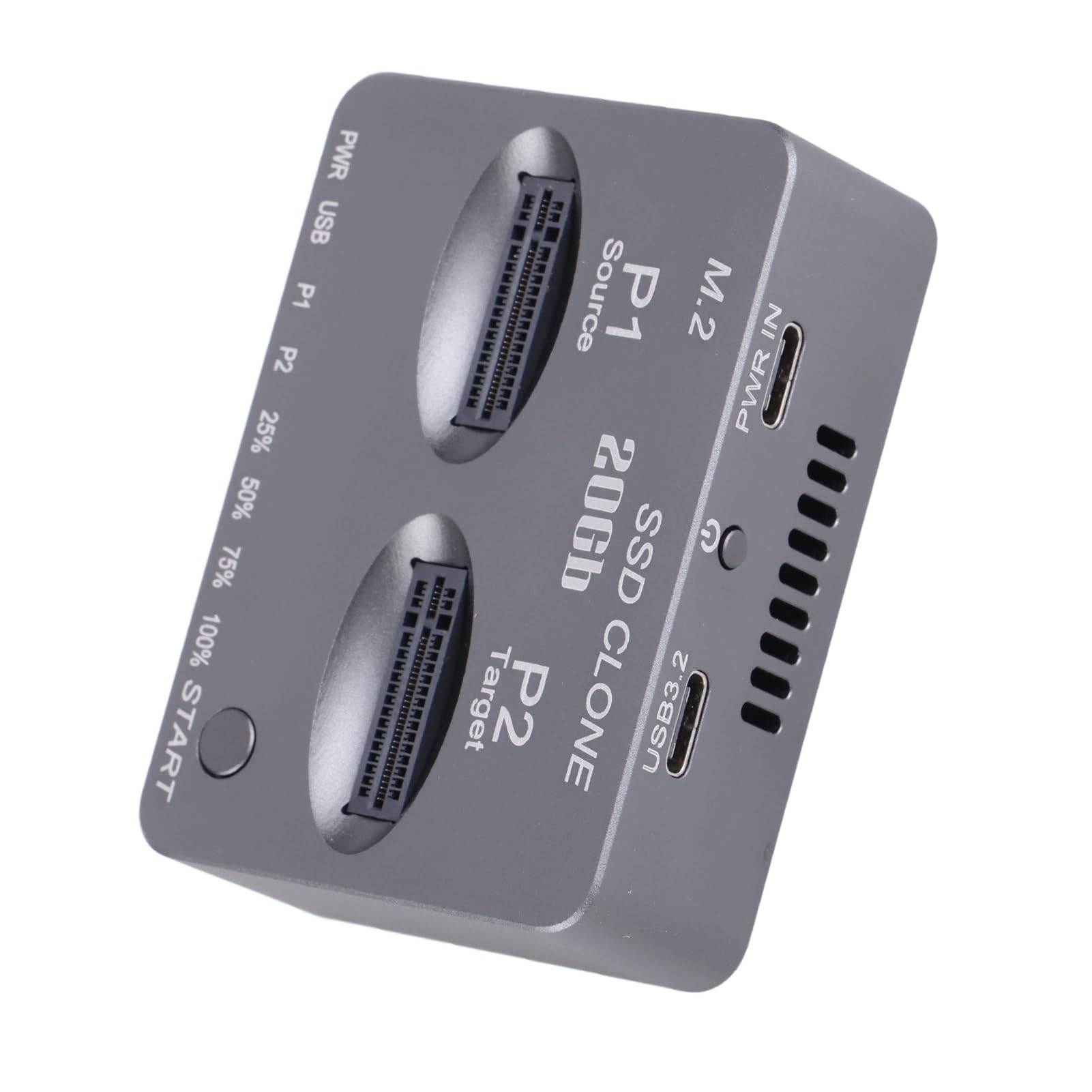 Fockety Stacja Dukująca M.2 Z 2 Zatokami, Obuudowa Zewnętrznego Dysku TWARDEGO USB Type C Gen2x2 20 GB/S NVME, Obosługa Duplikatora Klonowan of Offline DLA DYSKOW M.3 . KEY NVME SSD