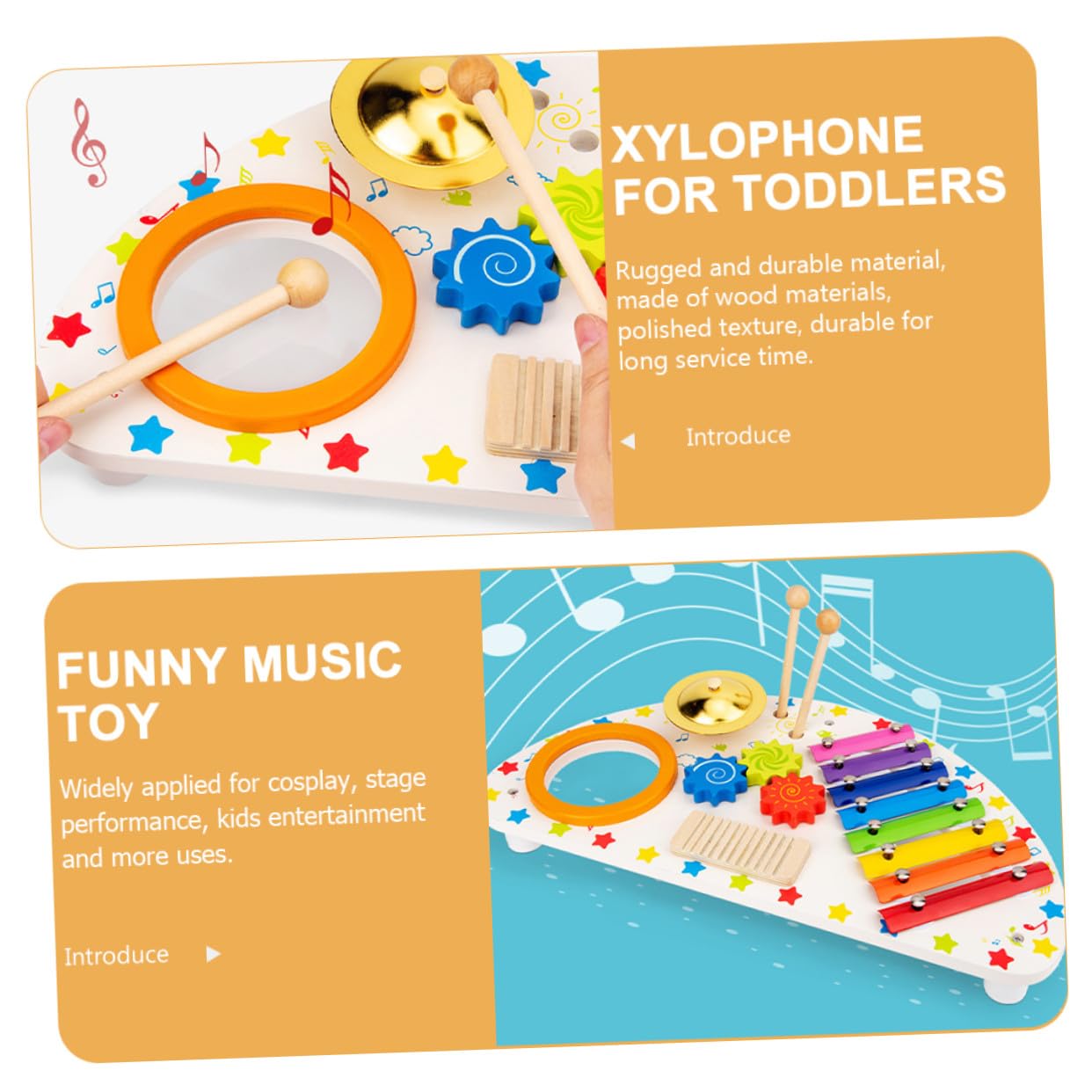 Jouet Xylophone en Bois 1 Set, Instrument Musical pour Garçon et Filles | Bois, Jouet Éducatif D’éveil Musical, pour Fête et Scène, Interaction Parent-garçon et Filles