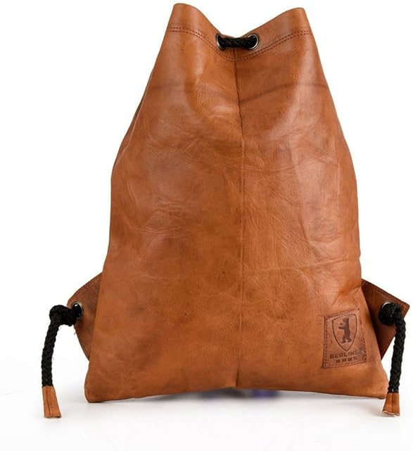 Berliner Bags Worek gimnastyczny w stylu vintage, ze skóry, plecak sportowy ze ściągaczem dla kobiet i mężczyzn