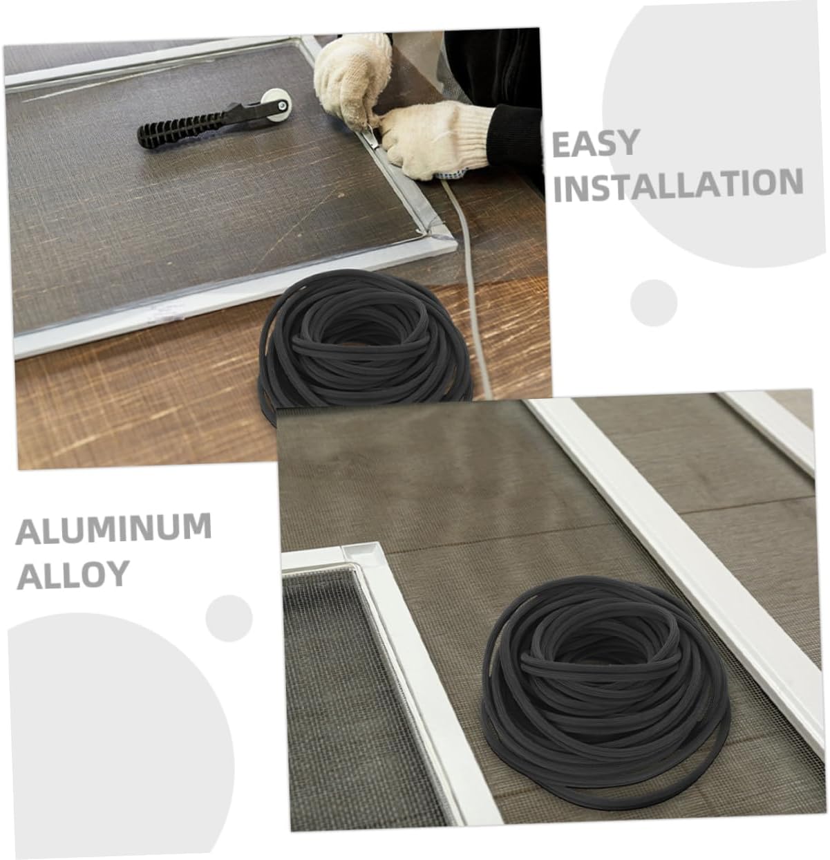 Window Screen Spline Rubber Spline for Door Repair for Self-Installation Versatile Use