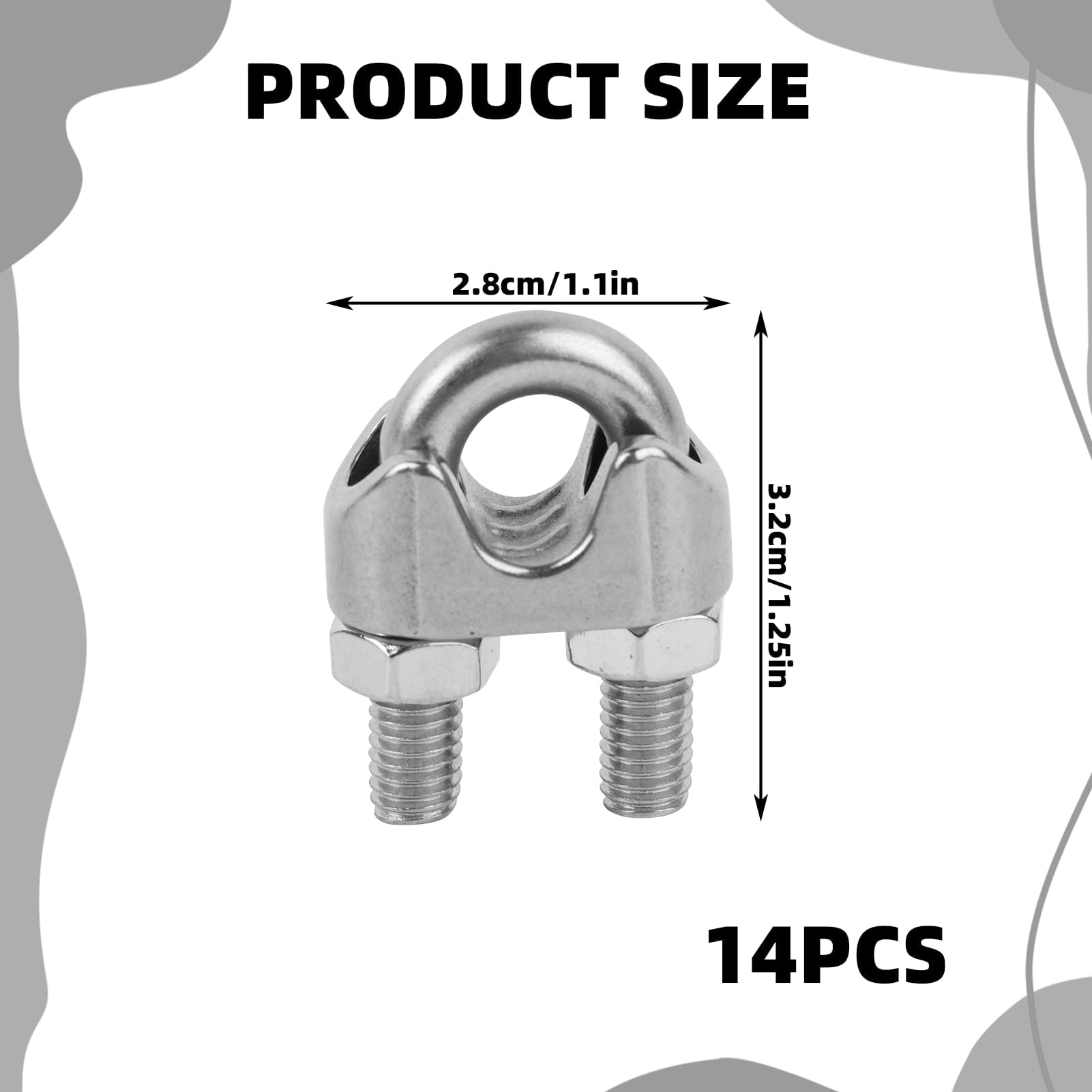 Lot De 14 Serre-câbles Étrié Inox 4mm – Serre-Câble Acier Inoxydable M4 Robuste Et Antidérapant Pour Câble Métallique 4 Mm