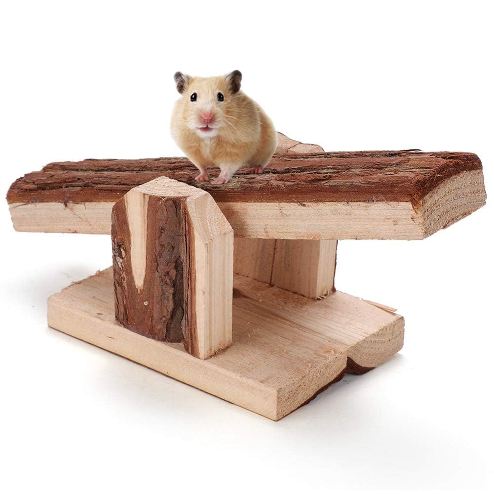 Jouet à Bascule En Bois Pour Hamster, Cochon D'Inde, Lapin - 19 X 7 X 3 Cm - Pont D'équilibre Et Jouet à Mâcher Naturel