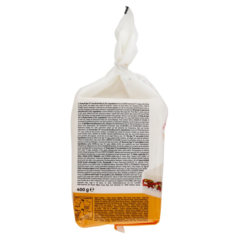 Italian Gourmet Panfiocco Bianco Pane bianco krustenloses Brot 10 x 400g