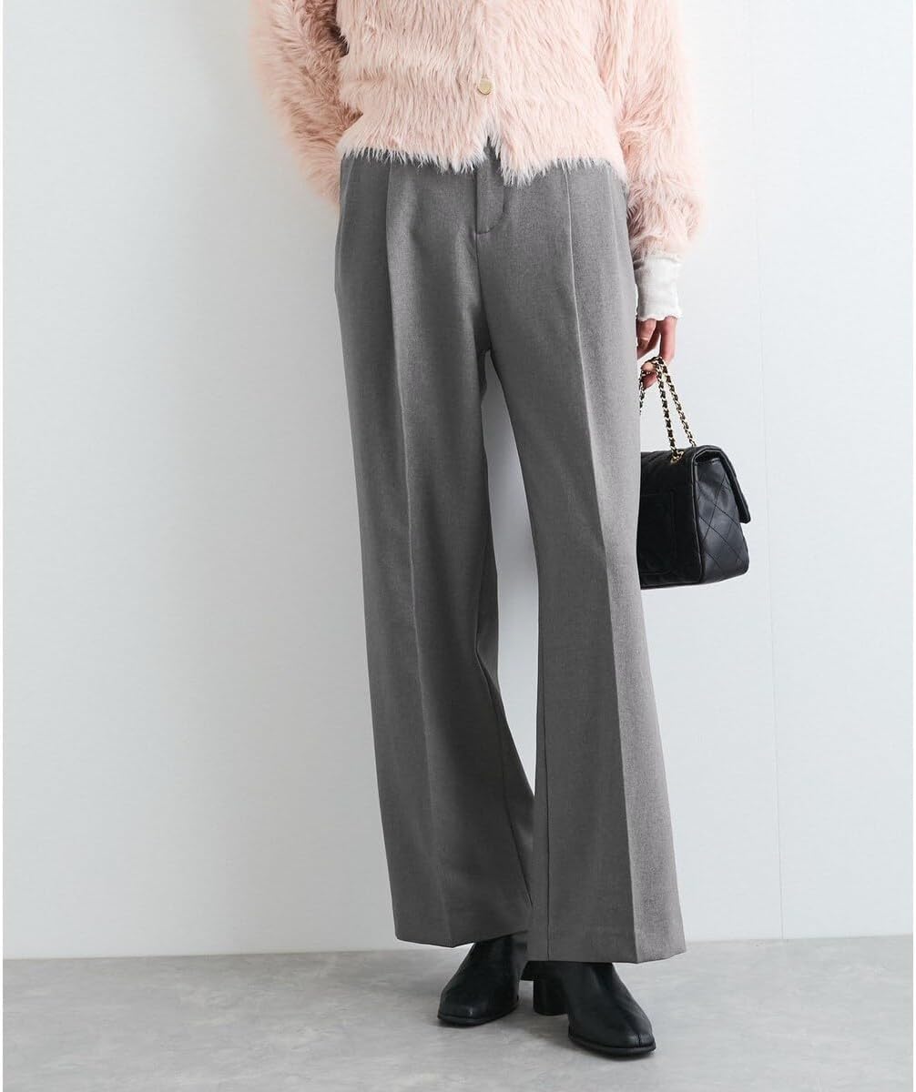 [ビス] スラックス【美easy】 ウーリッシュ2タックワイド/スラックスパンツ【洗える】 レディース