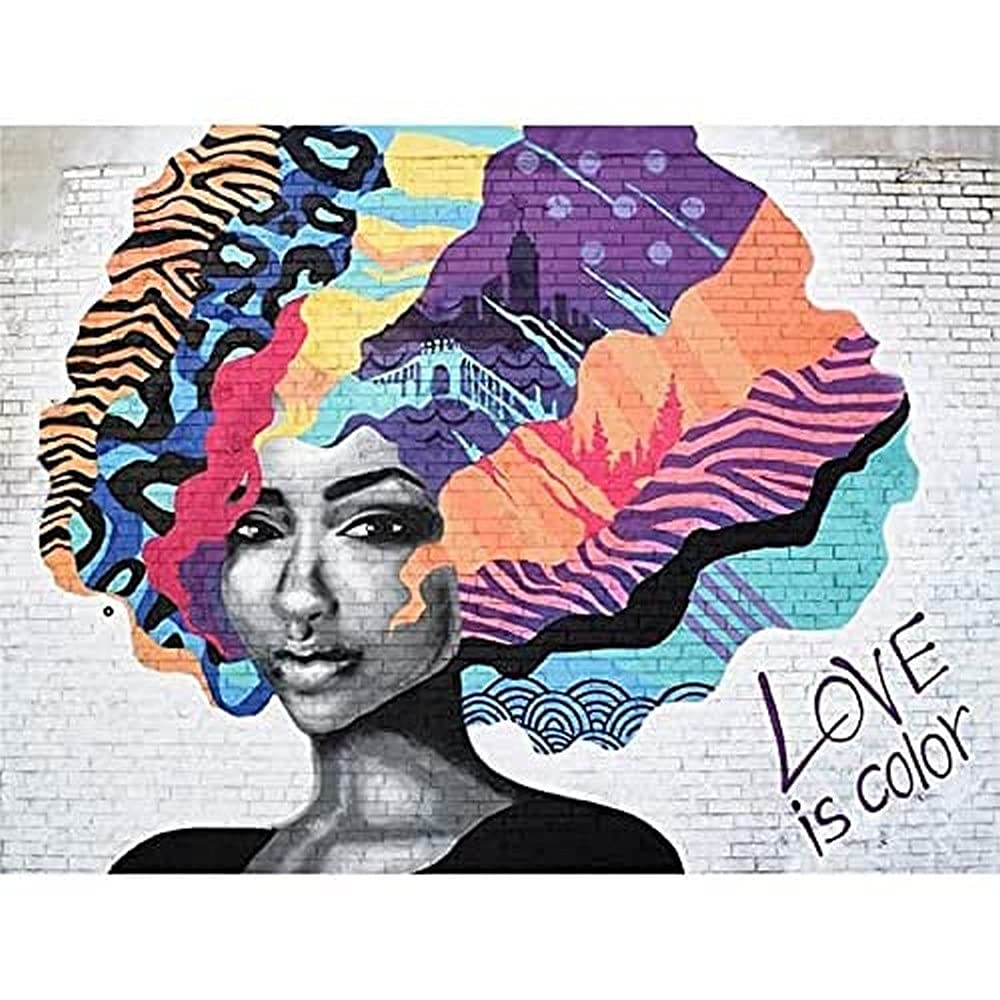 Barbalis Graffiti Woman Psychedelic Hair Canvas Wall Art Print