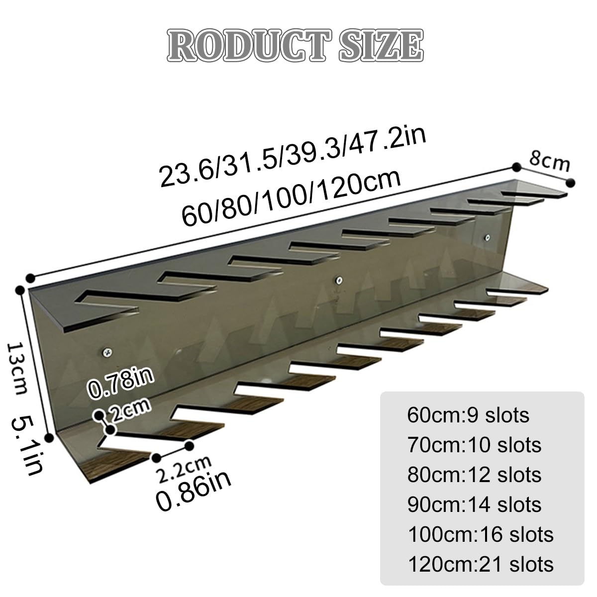 Stojak na próbki płytek akrylowych, montowany na ścianie, uchwyt na panel drzwiowy, 12-poziomowa płytka podłogowa, przezroczysty materiał, witryna, 90 cm, półka na próbki na materiały budowlane