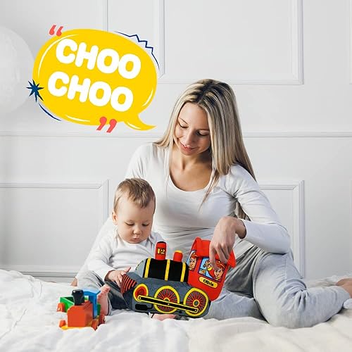 Miniatura 6 de ArtCreativity Tren de felpa acogedor de 11 pulgadas para niños, juguete de almohada de tren suave y tierno, bonita decoración de guardería, premio