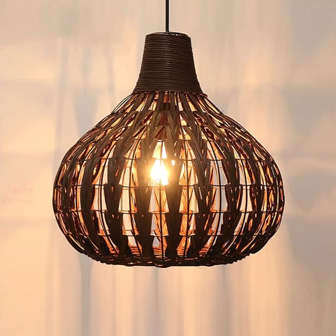 CSSYKV Zuidoost-Aziatische Creatieve Hanglamp Rotan Mand Hanglamp Hanglamp Plafondverlichtingsarmatuur Retro Theesalon Geweven Bamboe Lamp Voor Boerderij Eetkamer Woonkamer Foyer Slaapkamer