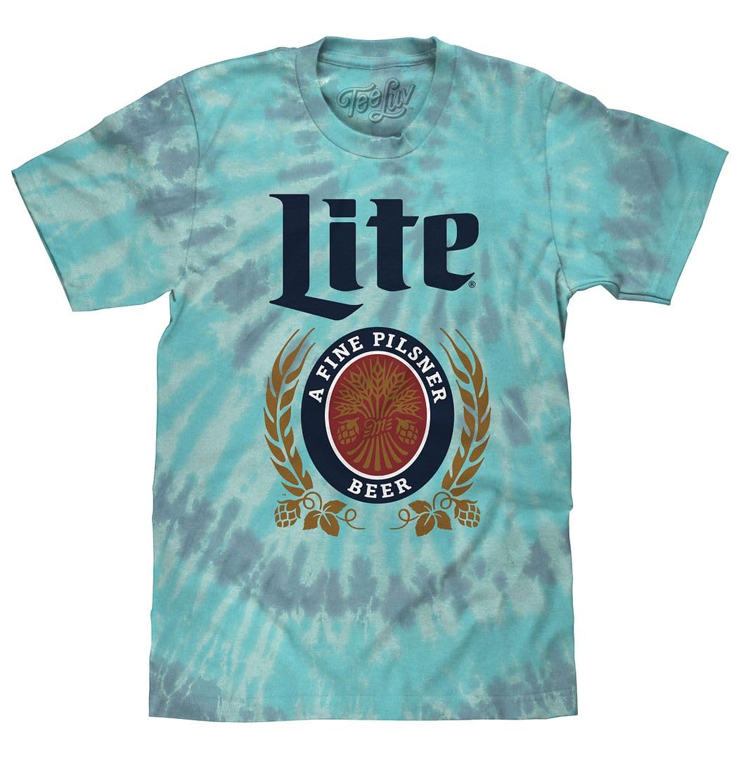 Tee Luv Men's Miller Lite Beer Tie Dye Shirt