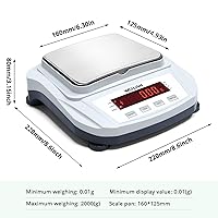Vista 2 de Escala de laboratorio 70.55 oz/0.00 oz Escala digital de alta precisión Balanza analítica Balanza electrónica para pesaje de laboratorio de cocina
