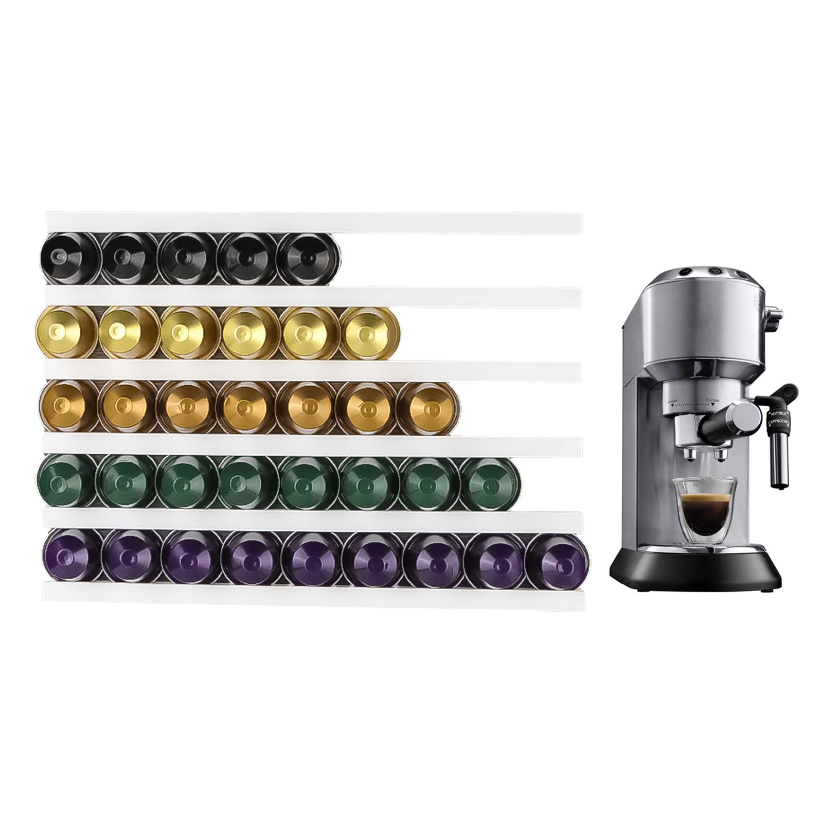 Relaxdays Porta Cialde da Caffè, Bambù, Contenitore per 25 Capsule da