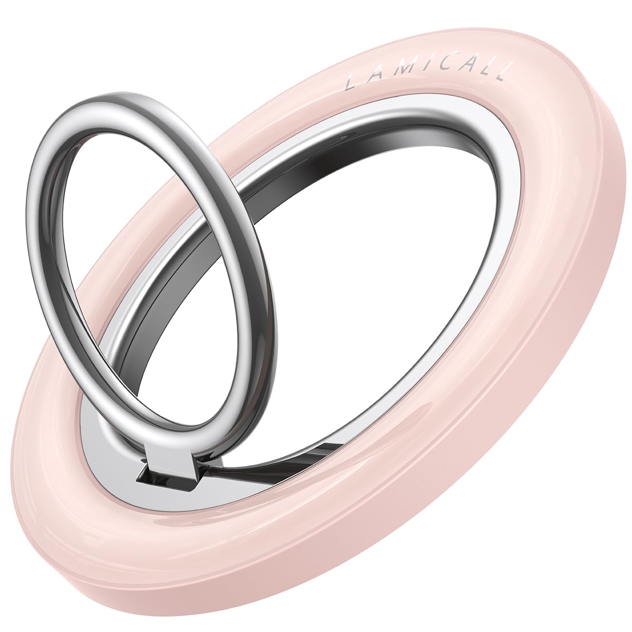 Lamicall for MagSafe Magnetic Phone Ring, Crystal Pink Finger Grip | 360° Smooth Damping Rotation, Ring Holder Stand Kickstand for iPhone 17 16 15 14 13 12 Pro Max Air, Cellphone Accessories