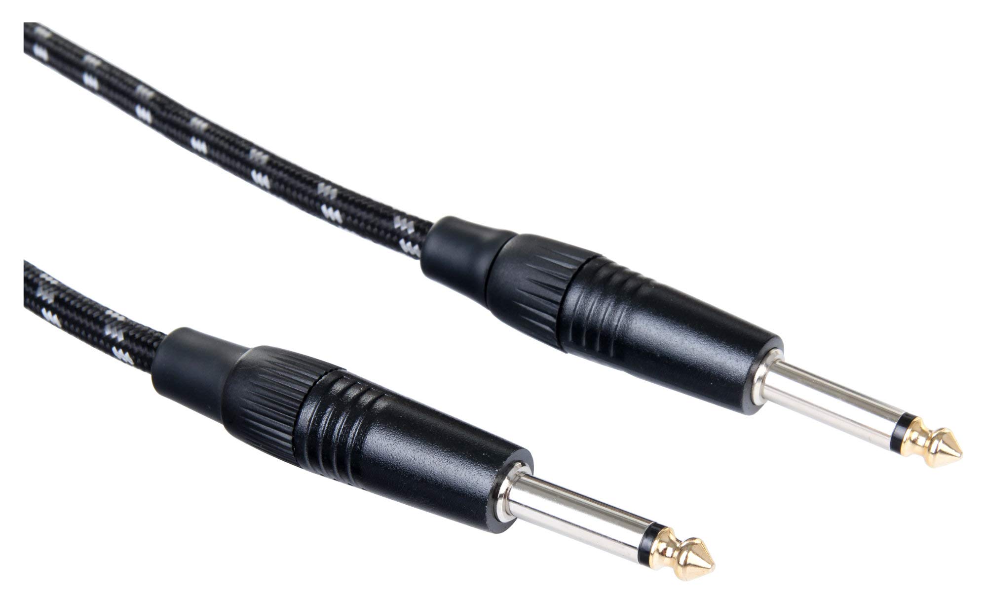 Pronomic Stage INST-10T Cavo per Strumenti Jack 10m Tessuto Set da 5 | Guaina in tessuto in stile "vintage", Guaina esterna antiscivolo con rigidità ottimale, Connettori: jack 6, Lunghezza: 10m