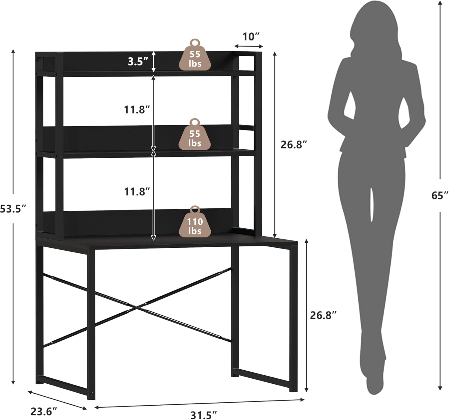 Large Self Cleaning Litter Box Table with Storage Shelf, Enclosed Hidden Cat Furniture for Large Litter Boxes, Space Saving Furniture for Cat Cage 53.5" H