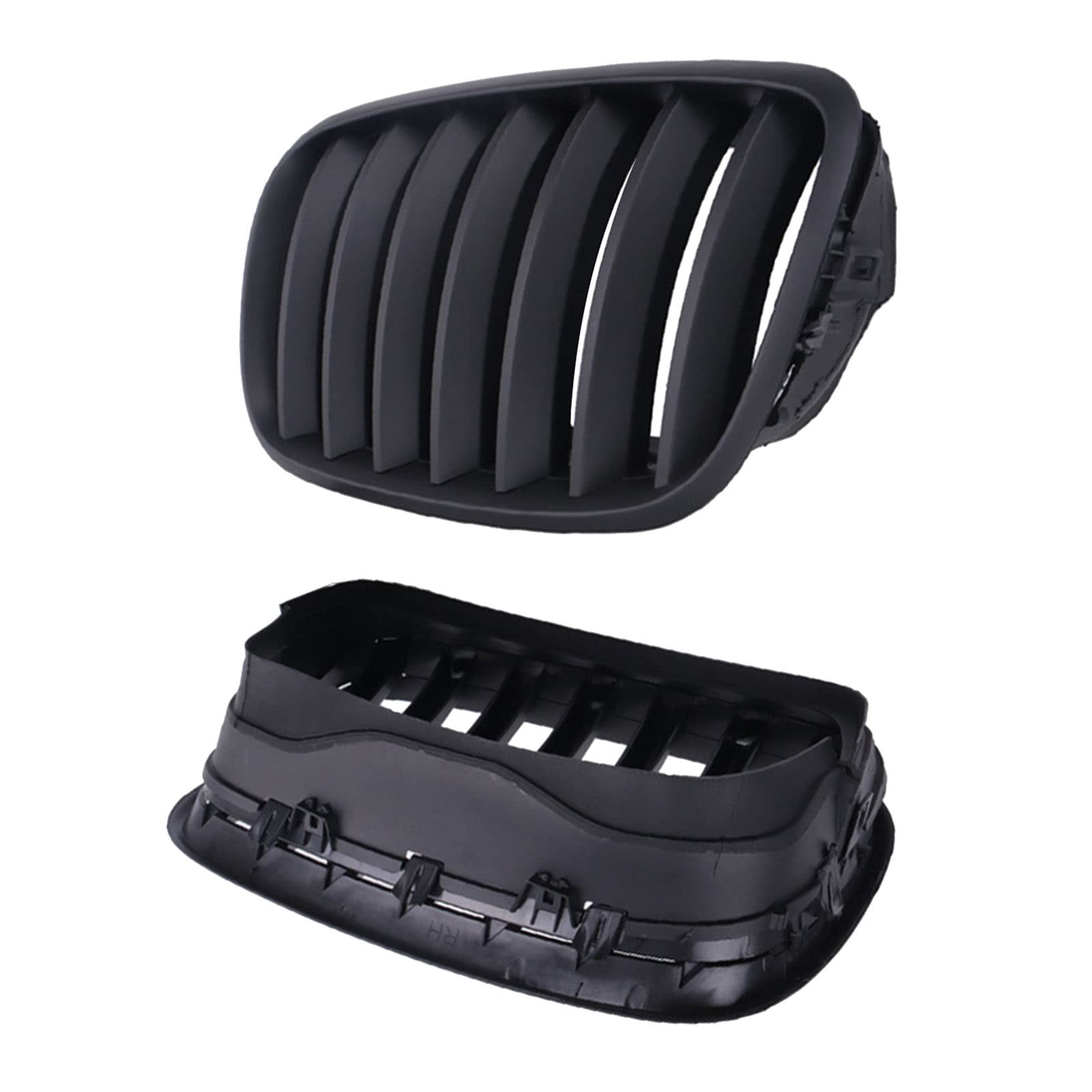 1 Pair Front Kidney Grille Matte Black ABS Car Supplies Radiator Grill Bumper Grille Fits for BMW x5 x6 E70 E71 07-2013 51137157687 x5M x6M Moulding