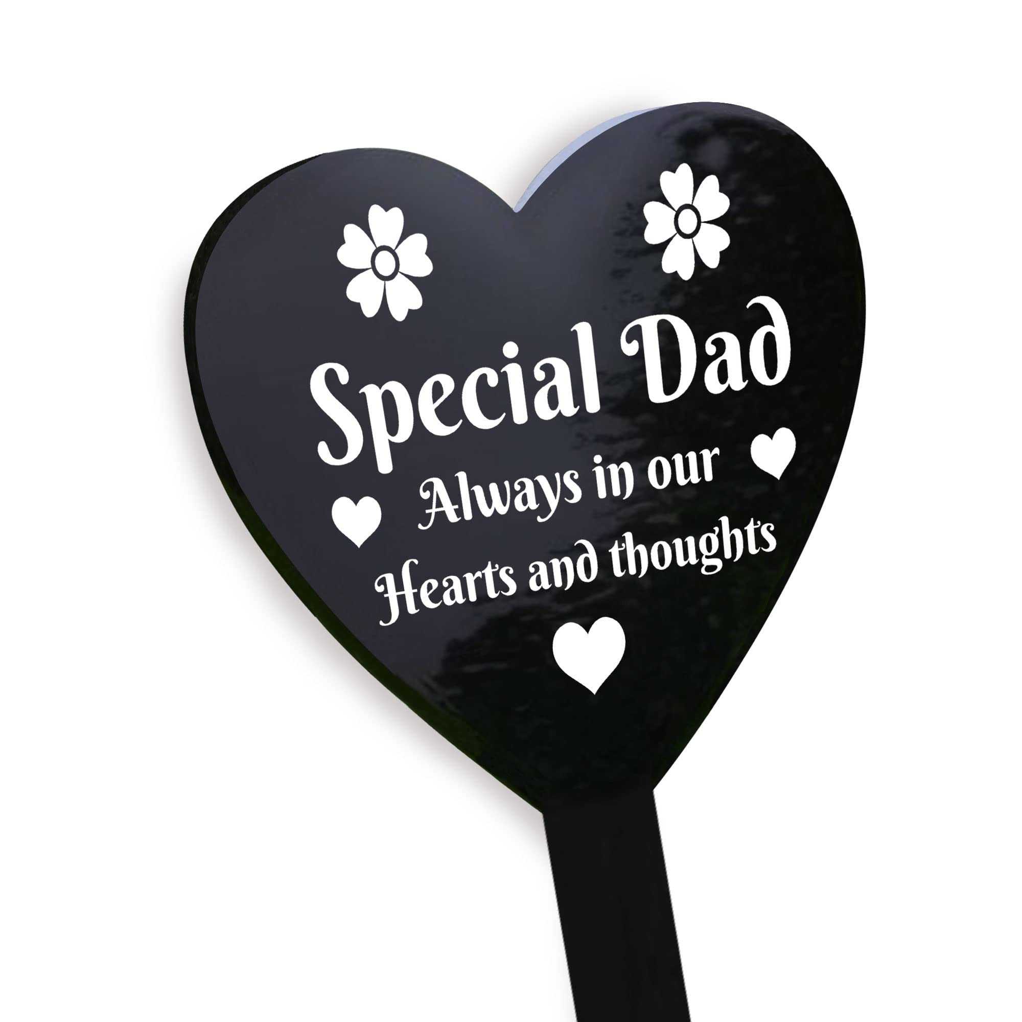 RED OCEAN Graveside Memorial Stake For Dad - Black Acrylic Grave Marker Decoration - Memorial Decorations For Dad - Weatherproof Grave Marker - Fathers Day Memorial