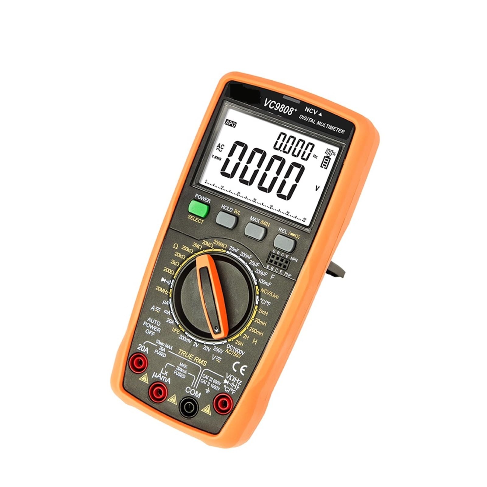 Multimetr cyfrowy o wysokiej precyzji 9808+ 1999 True RMS 2000uF Pojemnościomierz 20 MHz Częstotliwość Pomiar temperatury z(9804A Plus)