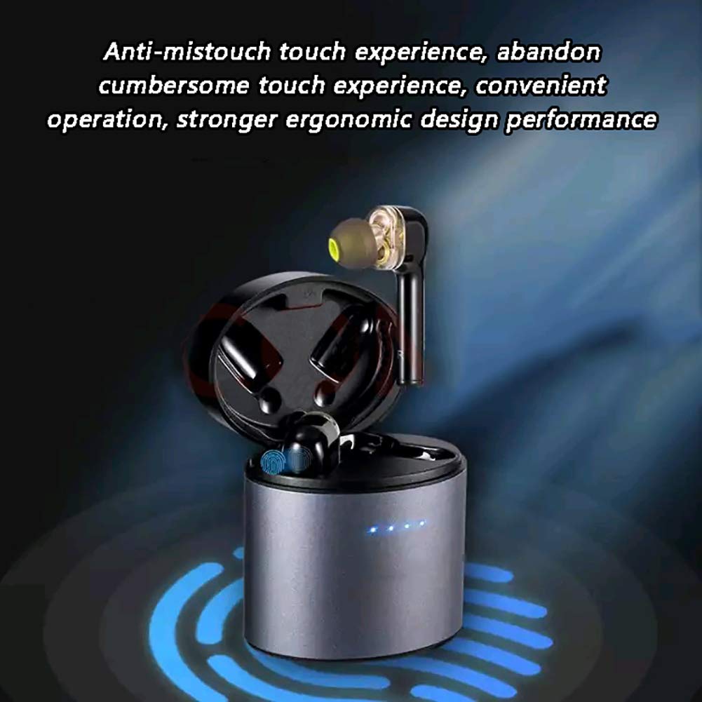 RSGK TWS zestaw słuchawkowy Bluetooth, 60-godzinny czas odtwarzania, bezprzewodowy zestaw słuchawkowy Bluetooth (z ładowarką), wbudowany mikrofon, może być używany do uprawiania sportu i fitnessu