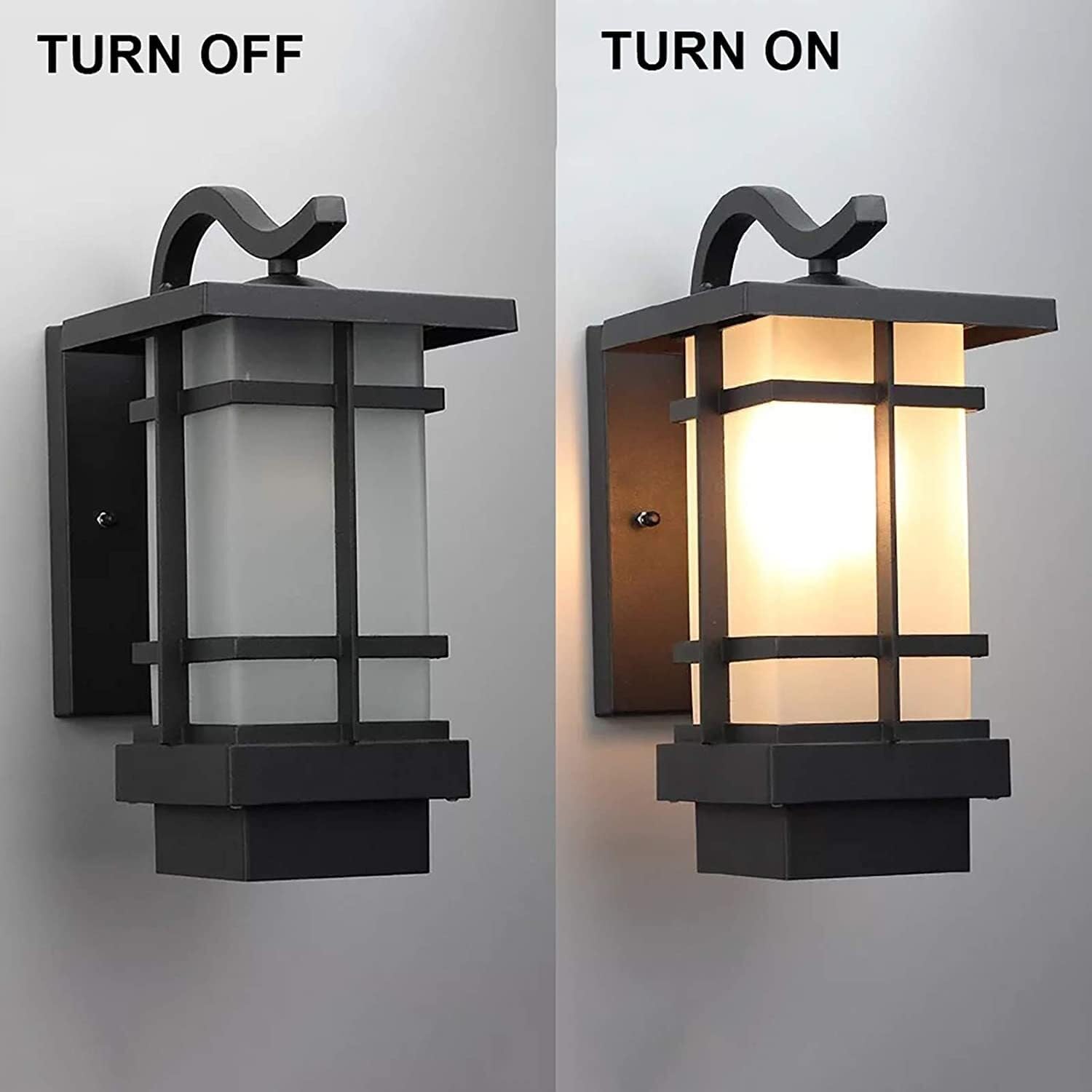Lampa Ogrodowa,Lampy Wodoodporna Zewnętrzna Lampa Ścienna Metalowa Kinkiet Szklany Klosz E27 Zewnętrzna Lampa Ścienna Do Garażu, Ogrodu, Patio, Drzwi Oprawa Ogrodowa