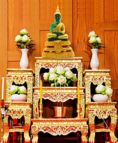 Buddho Emerald Buddha Statue Meditation 7" H. Thai Buddha Statue For Room Decor Home Decor Buddha Gift Buddha Sculpture Buddha Figurines (Rainy) #TOP5