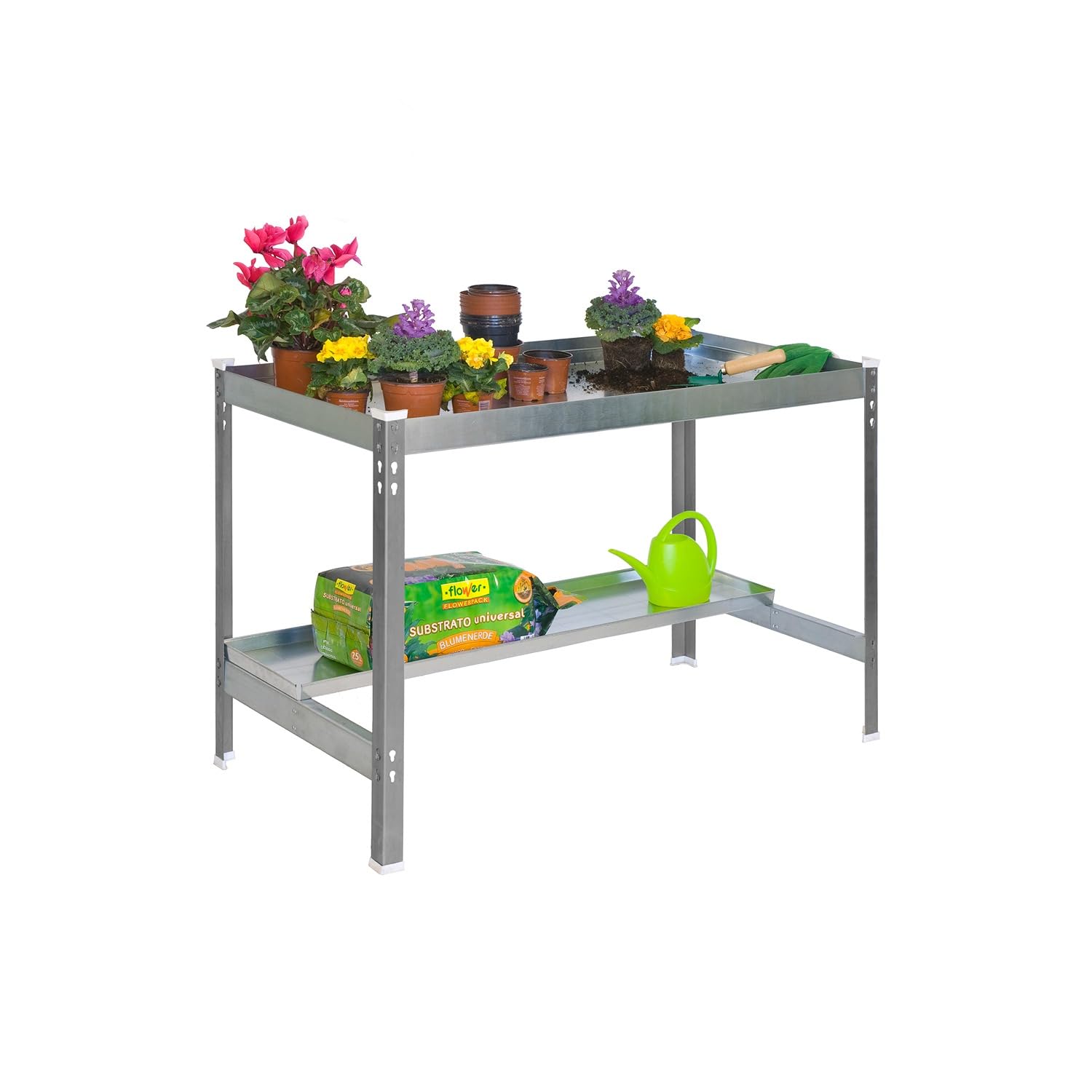 Simon Rack Table de rempotage 840x900x600 mm, Gris/Galvanisé - Simongarden
