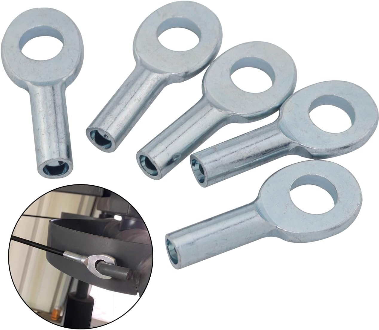 5PCS Fitness Rope Connector Fitting Eyelet Terminal for 5/6mm Rope Cable Ball Plug Connector Galvanised Metal Fish Eye Terminal for Home Gym Machines image 5