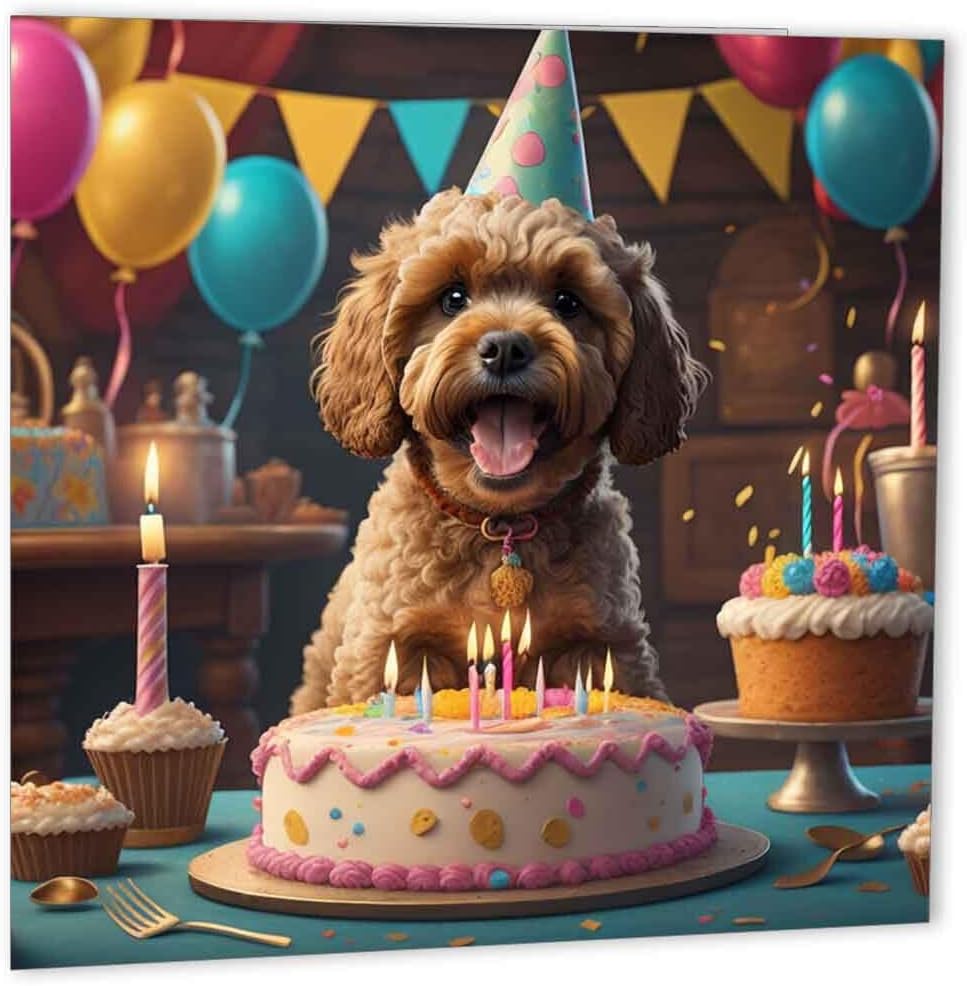 Cockapoo Birthday Card Cute Dog 147 x 147mm