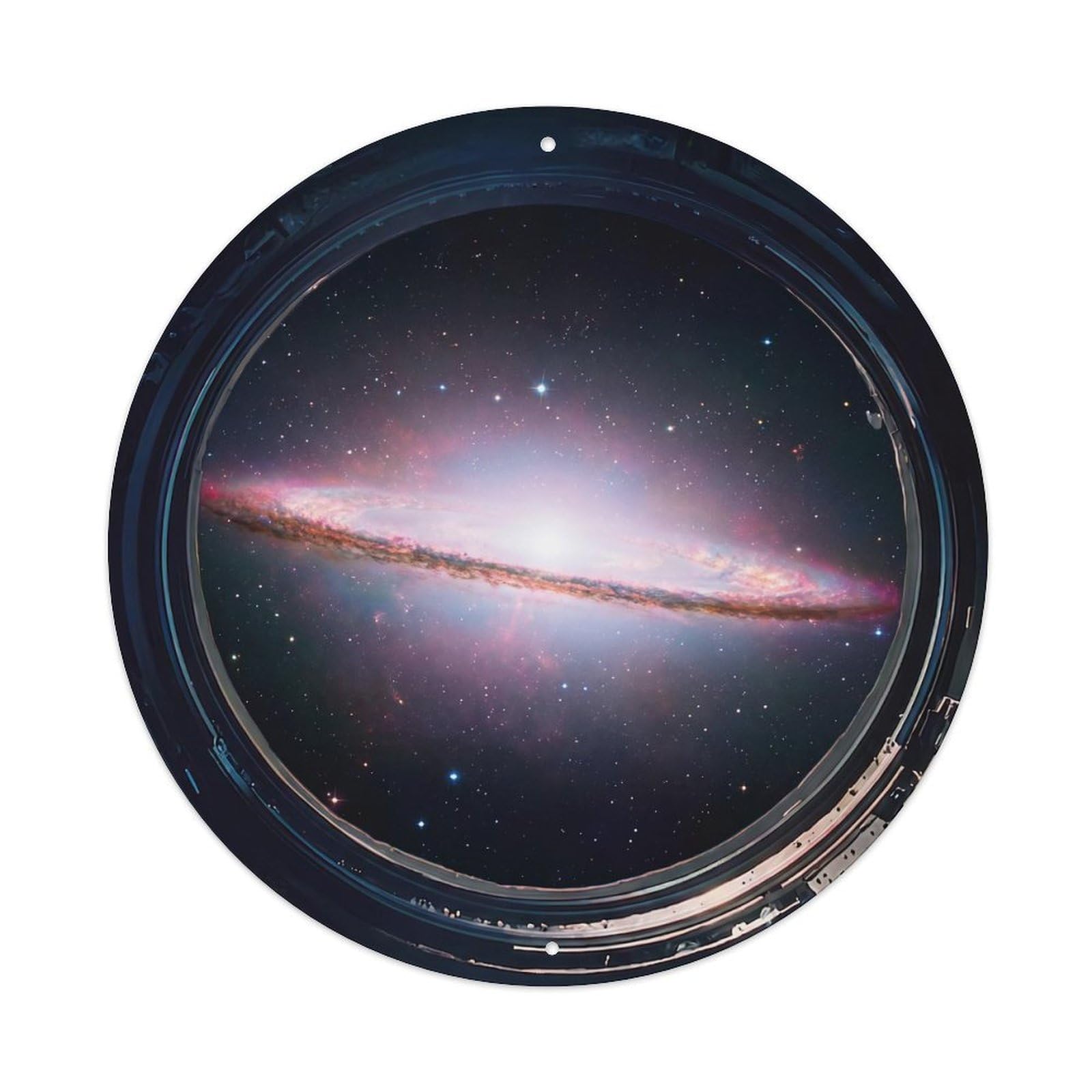 Lenticular Galaxy Porthole View Metal Tin Sign