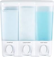 Better Living Clear Choice 3-Chamber Shower Dispenser White - Corner Mount Soap Organizer No Tools Install