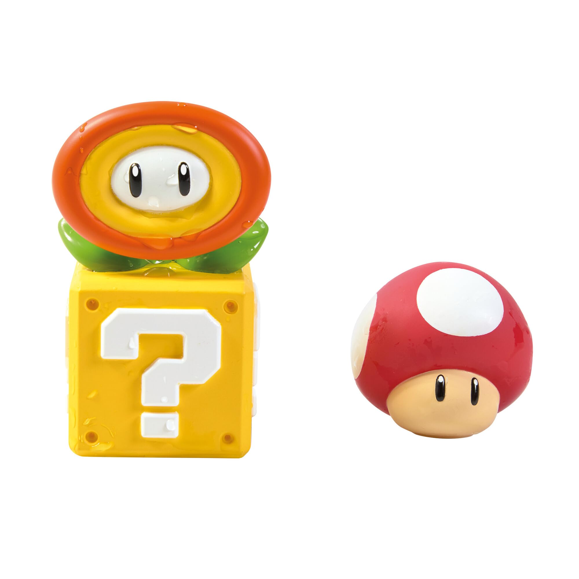 My Mario Bath Squirters by TOMY - Super Mushroom and Fire Flower - Officially Licensed Toddler Toys for Bathtime, Pool, or the Beach - Kids Summer Water Toys - Ages 2 Years and Up