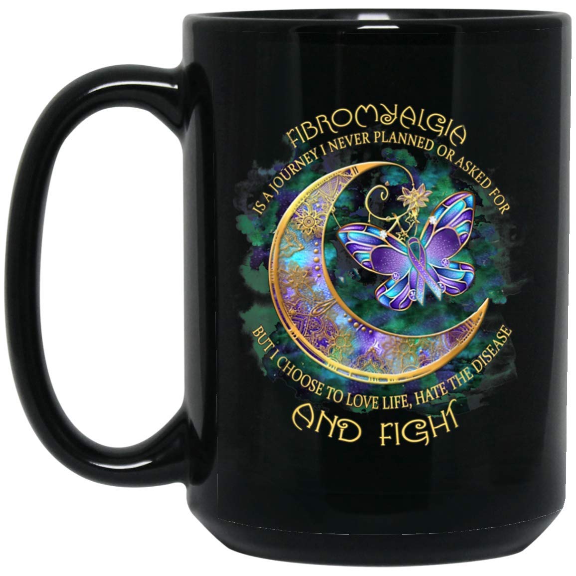 Fibromyalgia is a Journey - Fibromyalgia Awareness 11 oz Mug Tea Cups