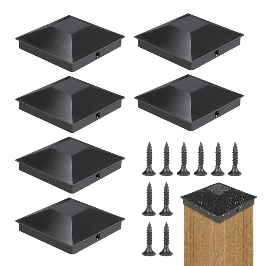 Amazon.co.jp: フェンスポストキャップ、角柱キャップ、ブラック