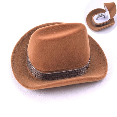 Zerodeko 2 Pcs Hat Ring Box Flannel Jewelry Storage Case,