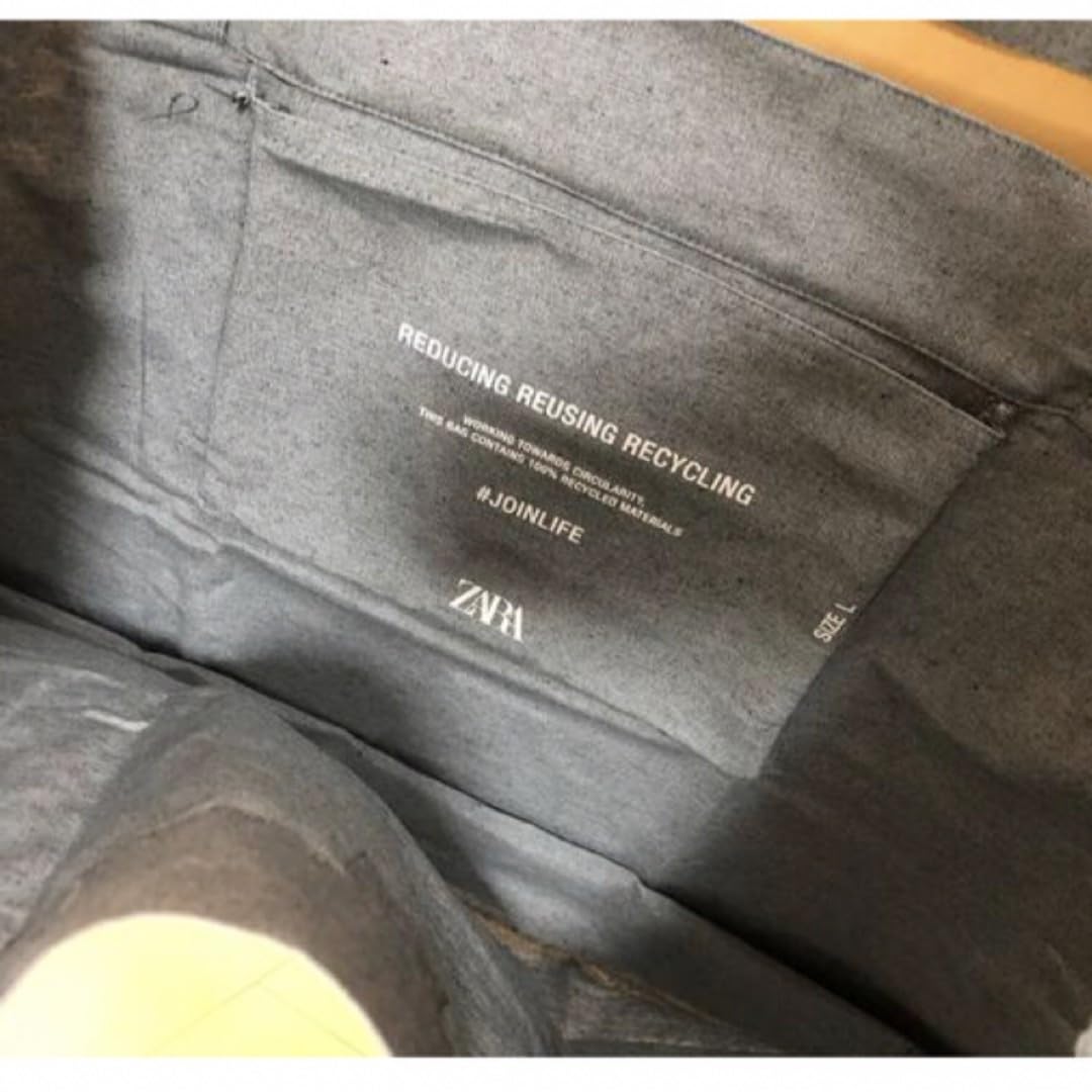 Amazon.co.jp: ZARA ザラ 布製 エコバッグ グレー M. Lセット