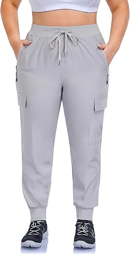 ZERDOCEAN Women's Plus Size Hiking Pants Lightweight Quick Dry Cargo Joggers Ath