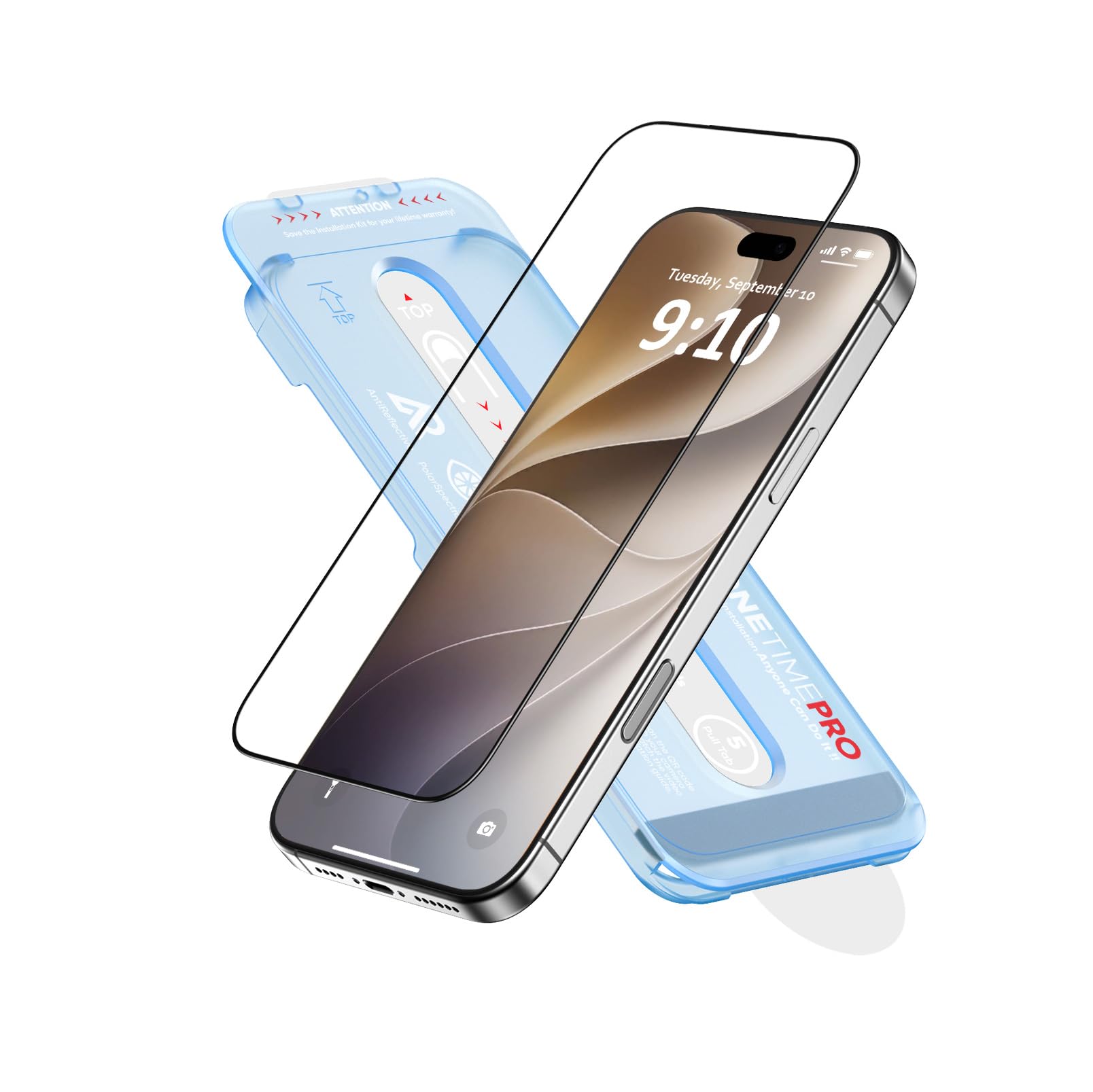 FLOLAB NanoArmour ONETIME PRO for iPhone 18 Pro Screen Protector, Compatible with 17 Pro Anti-Reflective,PolarSpectra Anti-Rainbow, Tempered Glass, Ultra Clear, Infinity Edge, Easy Install, Reinfored-Edge