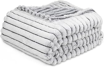 GO Fleece Blanket Black and White Throw Blanket – Travel 270GSM Warm Comfy, Super Soft & Plush Throws for Bed, Couch, Sofa – Fluffy Lightweight Cozy Fuzzy Blankets for Women, Men, Kids (50x60in)