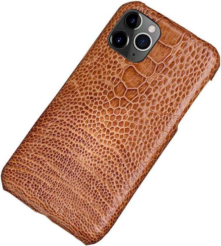 Demi-étui en peau d'autruche KANUZ pour iPhone 11, l'accessoire café idéal au quotidien