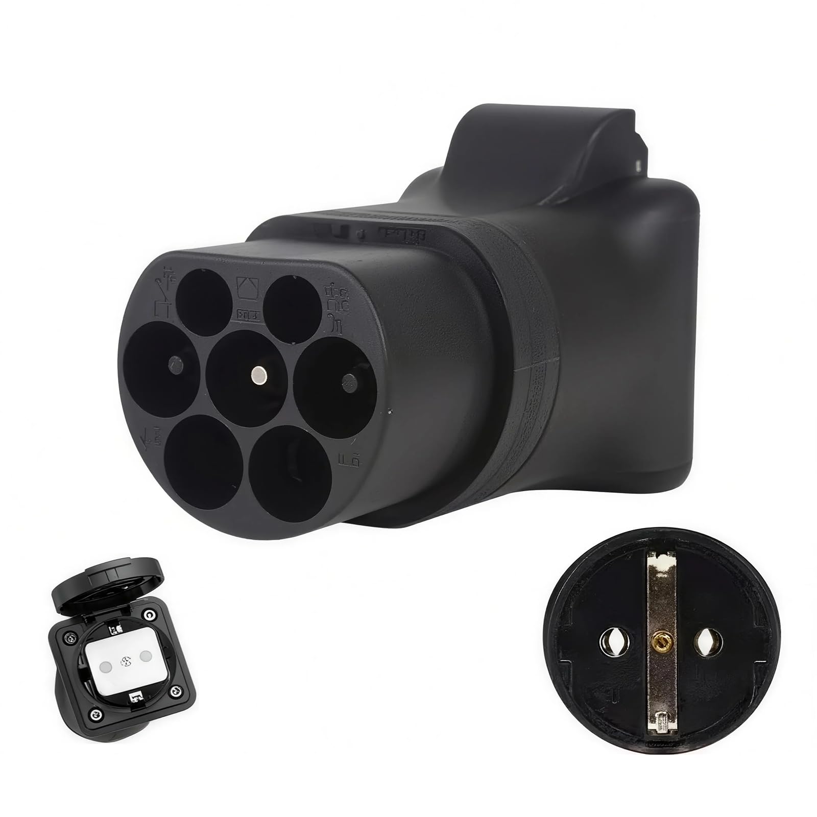 Adattatore da Tipo 2 A Schuko 16 A 3500 W | Compatibile Con Caricatori EV Tipo 2 Per Biciclette, Monopattini E Sedie A Rotelle Elettriche