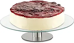 Bailarina Plataforma Giratória Prato para bolo com Pé de Inox Centro De Mesa Bandeja Boleira de Vidro 30cm