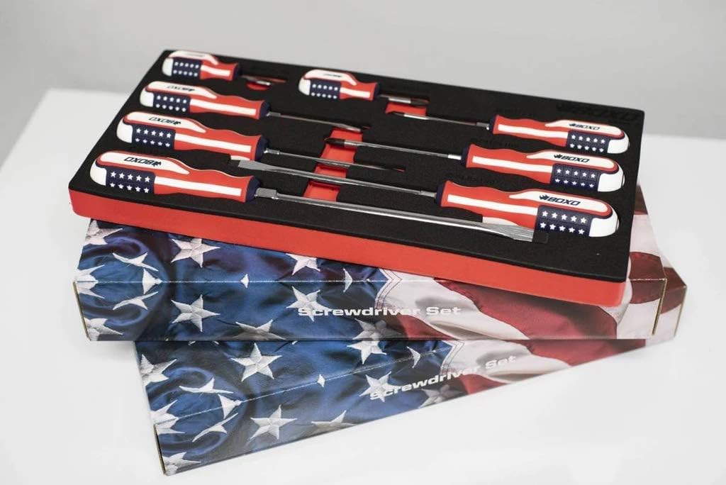 BOXO Limited Edition 8-Piece American Flag Handle Screwdriver Set
