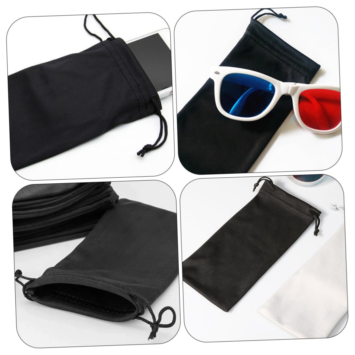 ibasenice Aufbewahrungstasche Für Brillen Skibrille Schutzbrille Weiche Sonnenbrillentasche Taschen Brillentragetasche Aufbewahrungstasche Für Flugbrillen Flanell Schwarz