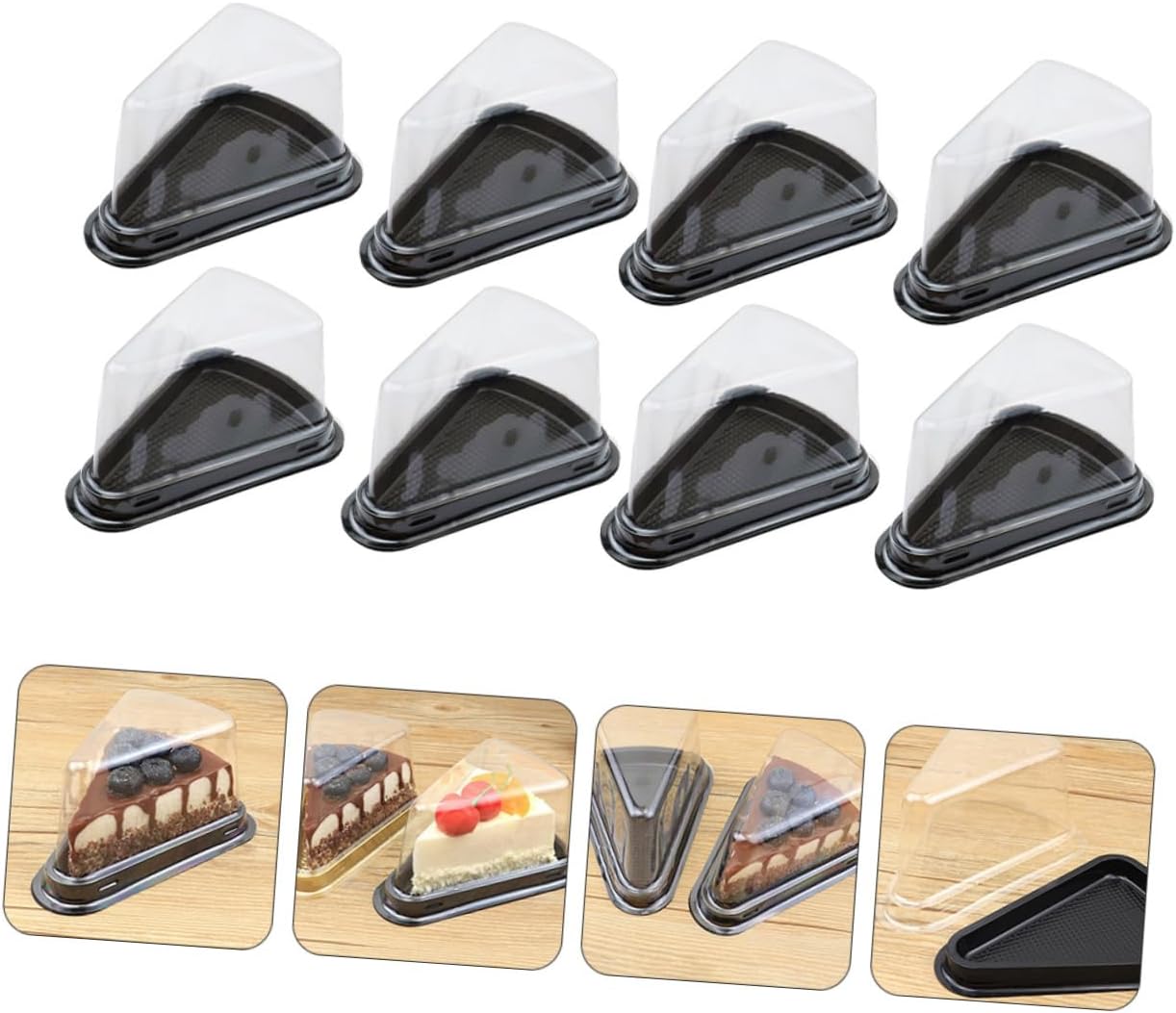 Mikinona Cupcake Containers Triangle Dessert Packing Box Mousse Cake Container Box Set