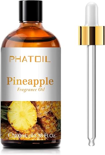 Aceites de fragancia de piña de 3.38 onzas líquidas para aromaterapia, aceites esenciales para difusores para el hogar, perfectos para difusor,