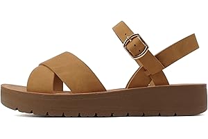 CHESTER Wide Strap Flat Sandals for Women with Ankle Buckle