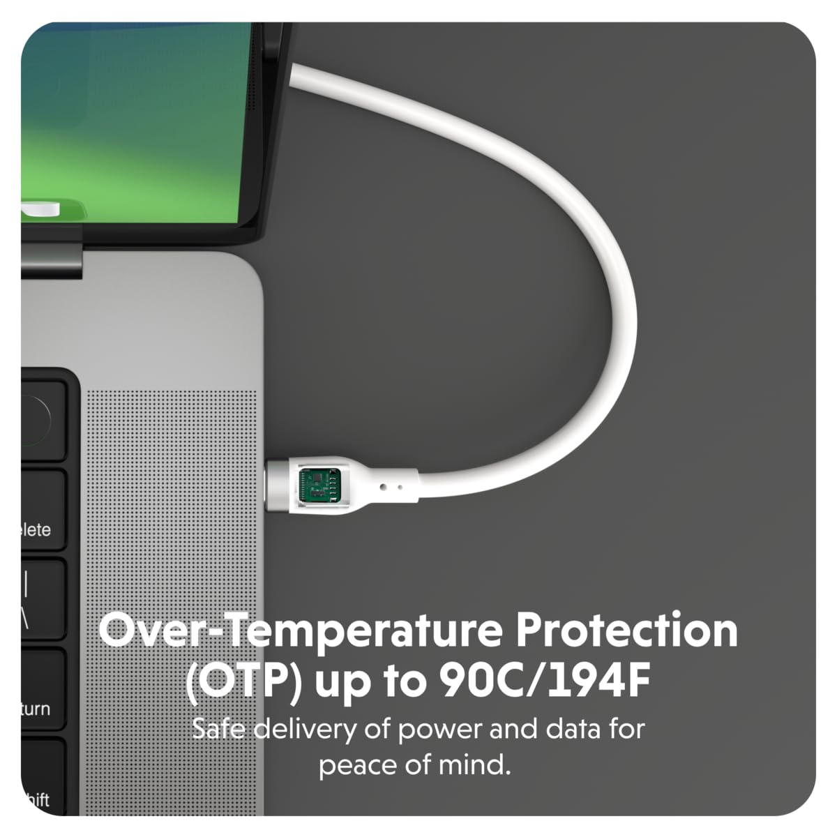 Hyper HyperJuice 240W Silicone USB-C to USB-C Cable (6ft/2m) for All Devices – Durable 240W Charging Cable, Portable Tangle-Free Design, Over-Temperature Protection