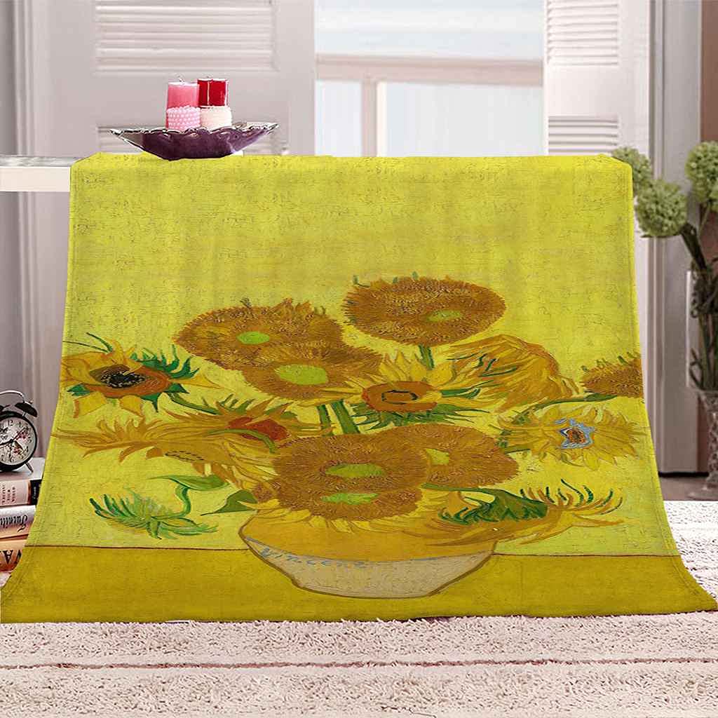 Couverture douce et confortable à motif tournesol jaune pour des moments cocooning